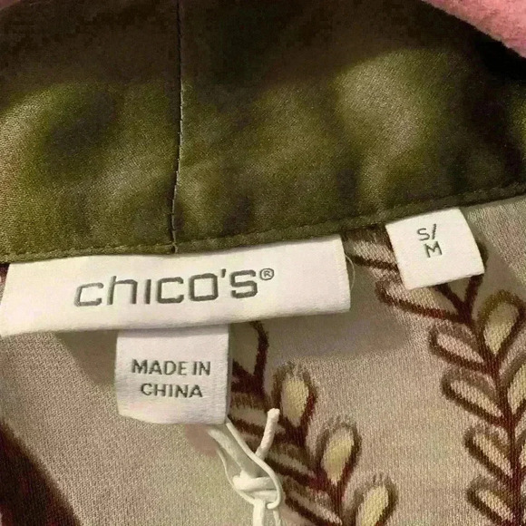 CHICO’S Travelers Kimono Jacket Robe NWT Burnout Jungle Floor Motif Art to Wear - Picture 3 of 6